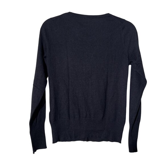 Christopher Fischer Women"s Black Knit Rib Cuff & Hem Sweater Cardigan Size S - Picture 2 of 7